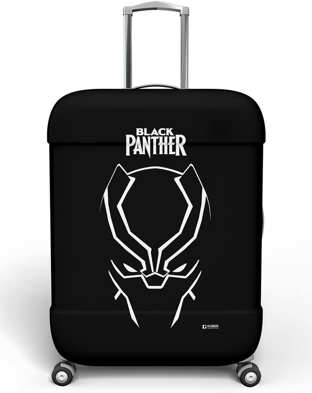 DISNEY Luggage Cover Marvel Black Panther Polyester Luggage Cover|26-30 Inch|Large|Black Luggage Cover(Large, Black)