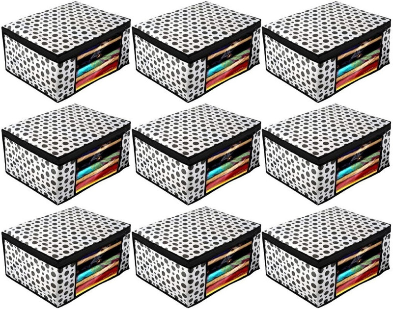 B5 INDUSTRIES Non Woven Saree Cover/Cloth Cover/Storage Bag/Grment Cover/Organiser Cover 9 Luggage Cover(Non Woven, Black White)