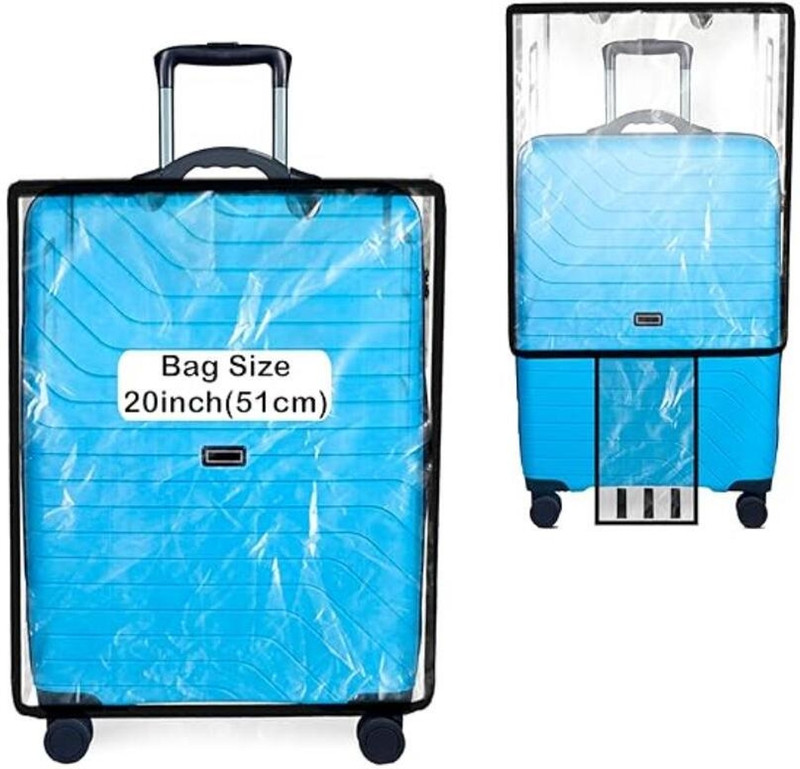 crafty craft Clear PVC Transparent Luggage Cover Set – Zippered Waterproof, Dustproof & Anti-Scratch Travel Suitcase Protectors for Trolley Bags Luggage Cover(20x24x28 Inch, Transparent)