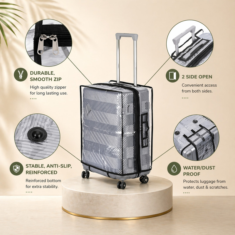 Newtal new/trolleycover/hgf34gf Trolley Bag Cover/Suitcase Bag Cover/Waterproof Dustproof Luggage Luggage Cover(28, transparent)
