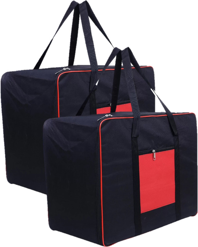 B5 INDUSTRIES Heavy Duty Nylon 236 L Extra Large Toys /Blankets/Clothes Storage Bag Stationery Storage Luggage Cover (Size: 113x39.5x53 cm (Pack of 2), Black, Red Luggage Cover(Nylon, Black, Red)