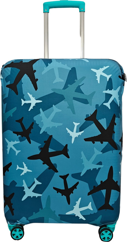 Classy Cultures Sky Airplane Theme Trolley Bag Blue Airplane Pattern Trolley Bag Cover – Stretchable, Washable & Travel-Ready Luggage Cover(Large, Blue)