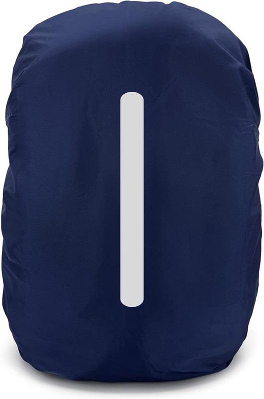 MUTMAIN Reflective Bag Cover Waterproof Rain Cover for Backpack Schoolbag, Laptop Bag, Dust Proof Rubberized Material Luggage Cover(25L to 35L, Navy Blue)
