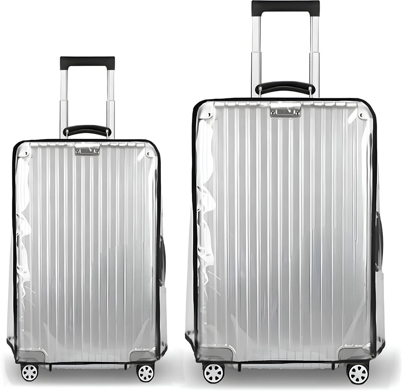 FLYEVER SHIELD PRO Pack OF 2 Hard Suitcase Cover Scratch, Dust & Water Resistant Travel Protector Luggage Cover(Small: 20 inch cabin, Medium: 24 inch check-in, TRANSPERENT)