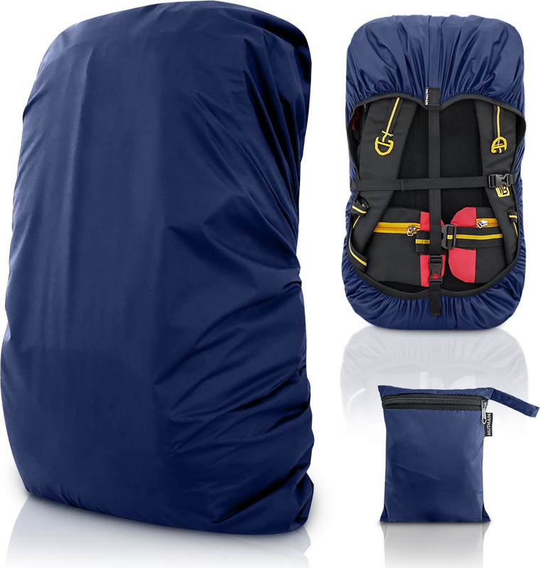 MUTMAIN Waterproof Backpack Cover for Rain & Dust , 80L to 100L Waterproof Trekking, camping, Hiking Bag Cover (Navy Blue) Luggage Cover(XXL, Navy Blue)