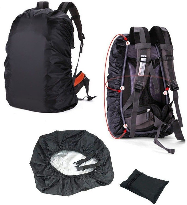 eVOID BC-01 100% Waterproof Dustproof Cover for Backpack,College Bags,Office Bag,School Bag Luggage Cover(NA, Black)