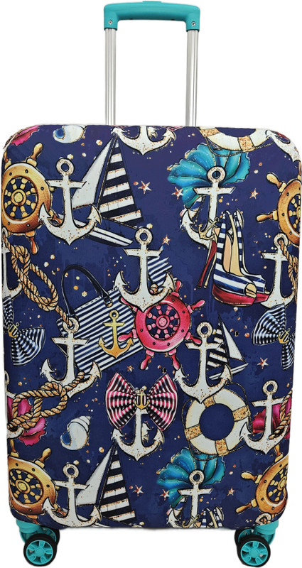 TRENDGROWW Polyester Fabric Polk Design Print Small Protective Luggage Cover Polka (Size-(S)-20 in (fit - 18-20) Luggage Cover((Size-M)-24 Inch (fit-22-26 Inch) for bag size (65CM*40CM*25CM), Multicolor)