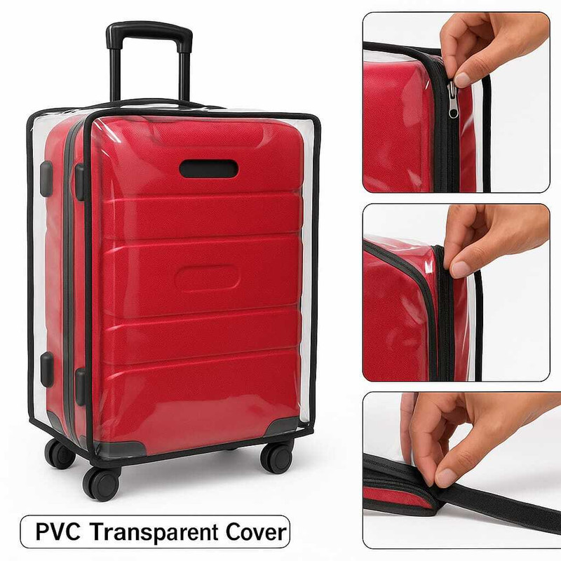 Vybe Lifestyles VL LC028 Luggage Cover(M, Transprent PVC)