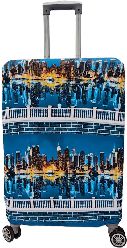TRENDGROWW Dubai Mirror Trolly Bag Cover Dubai Mirror Trolly Bag Cover Luggage Cover(Small, Blue)