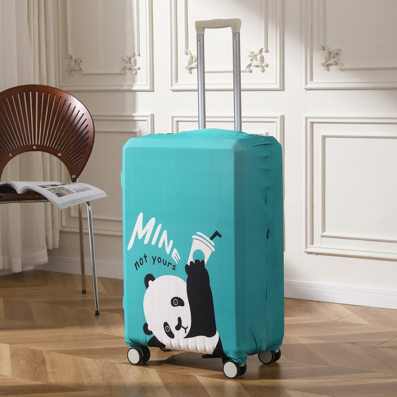 HOKiPO Suitcase Covers, Medium (23-24inch) Luggage Cover(Medium, Blue Playful Panda)