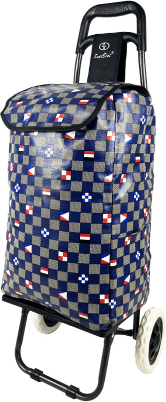 EverBest Shopping trolley bag with wheels Iron Fruit & Vegetable Basket(Blue)