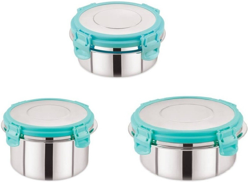 di select Fusion Airtight Stainless Steel Container With steel Lid 3 Containers Stainless Steel Office Lunch Box(1100 ml)