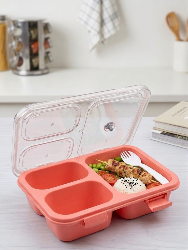 PAM CREATION AK - 110 3 Containers Plastic School Lunch Box(70 ml)