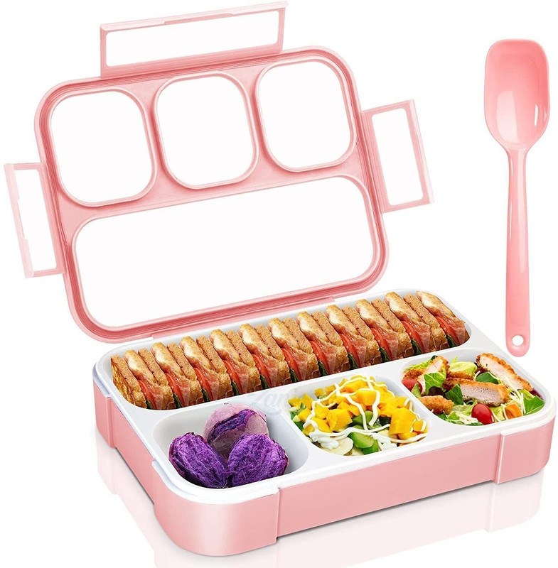 kidsclue Leak Proof 4 Compartment Lunch Box 1 Containers Silicone Office Lunch Box(1000 ml)