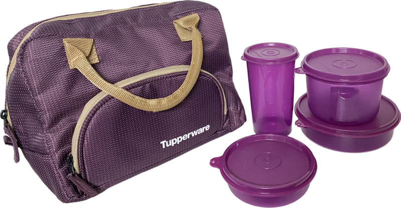 TUPPERWARE NEW CLASSIC LUNCH 3 Containers Plastic Office Lunch Box(800 ml)