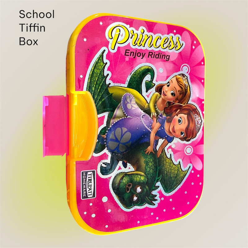 Sahaji Princess-themed kids' lunch box se 2 Containers Plastic School Lunch Box(300 ml)