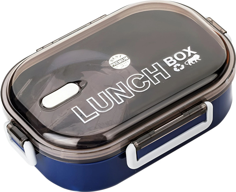 ARCYU Rectangle Classy 2 Section Lock With Spoon & Fork Lunch Box For School & Office 1 Containers Plastic School Lunch Box(1000 ml)