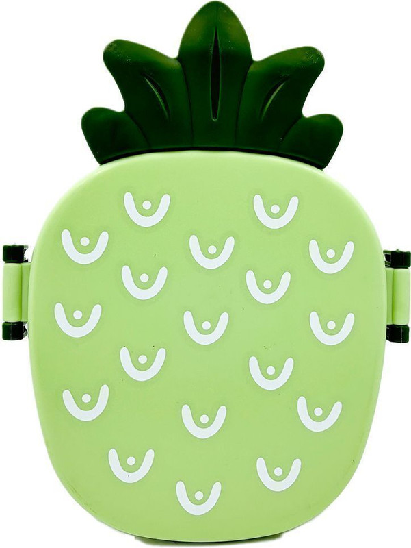 Plast Boy LLP Pineapple Lunch Box 1 Containers Plastic, Polypropylene School Lunch Box(300 ml, Microwave Safe)