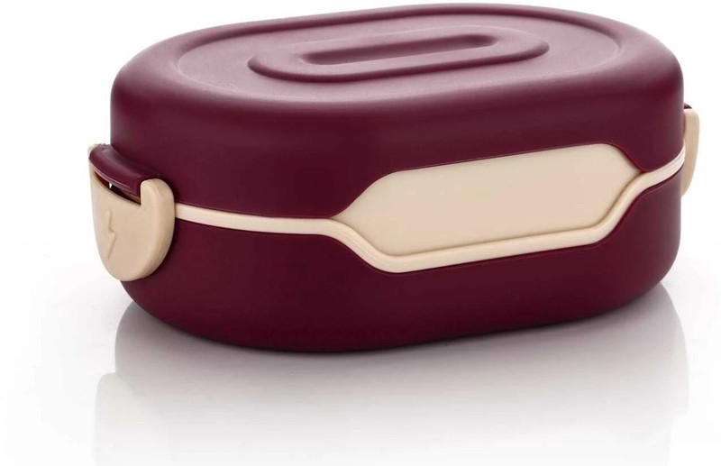 MAGICSPOON Lunch Box with 2 Compartment, Stylish lid & 2 in 1 Spoon (Red, 800 ml) 1 Containers Polypropylene School Lunch Box(800 ml)