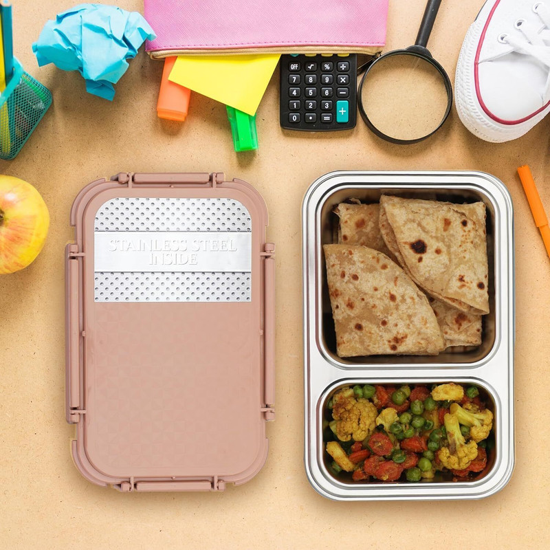 JAYPEE Steel Adam Insulated Two Cavity Lunch Box for School, Offices and picnics 1 Containers Stainless Steel Office Lunch Box(600 ml)