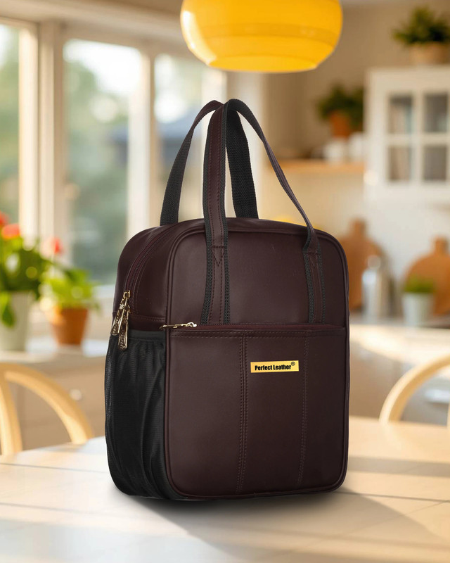 Perfect Leather Unisex Leather Tiffin Bags 1 Containers Opalware Office Lunch Box(5 L)