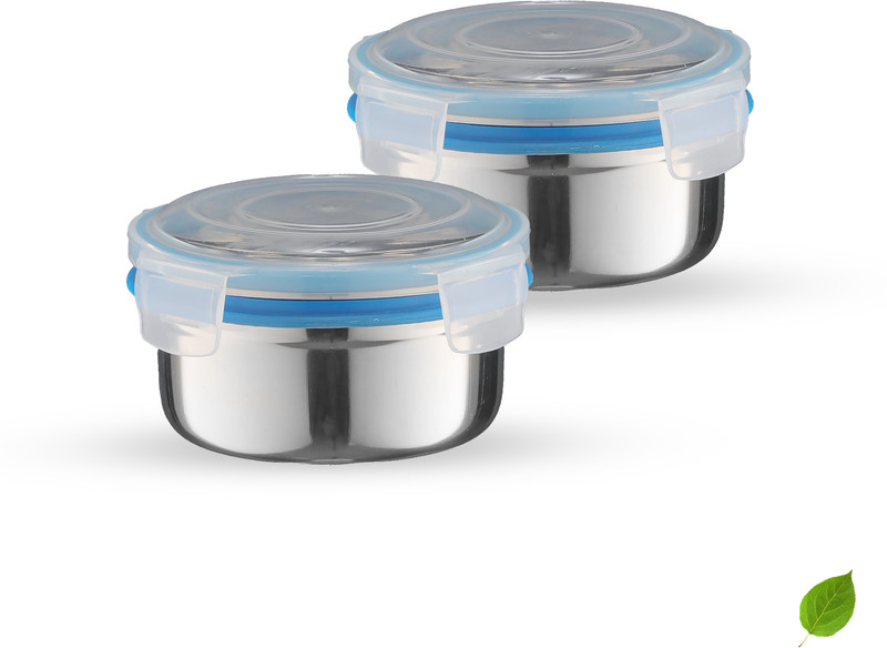Trueware Stainless Steel Clip N Close BPA Free, Leak Proof, Airtight Set of 1 Containers Stainless Steel Office Lunch Box(350 ml)