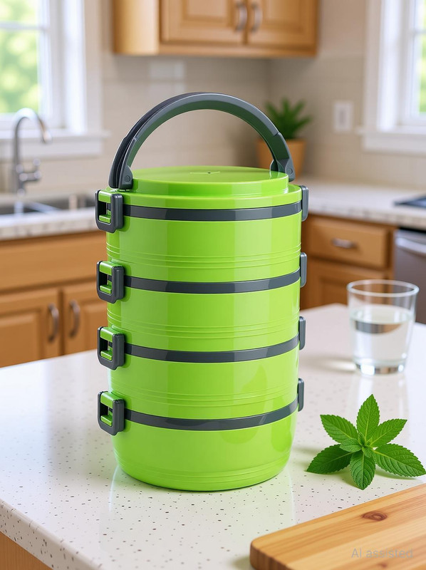 JAYCO Home Meal Insulated 4 Containers Plastic Office Lunch Box(1950 ml)