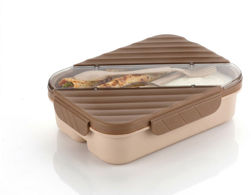 2Mech Plastic Lunch Box with Spoon & Fork Set Bento Box for School, Office & Kids 1 Containers Plastic School Lunch Box(1000 ml)