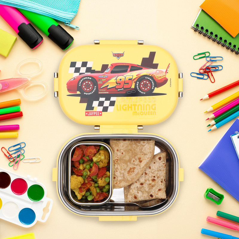 JAYPEE JPWAVESTEEL-JRRED 2 Containers Stainless Steel School Lunch Box(500 ml)
