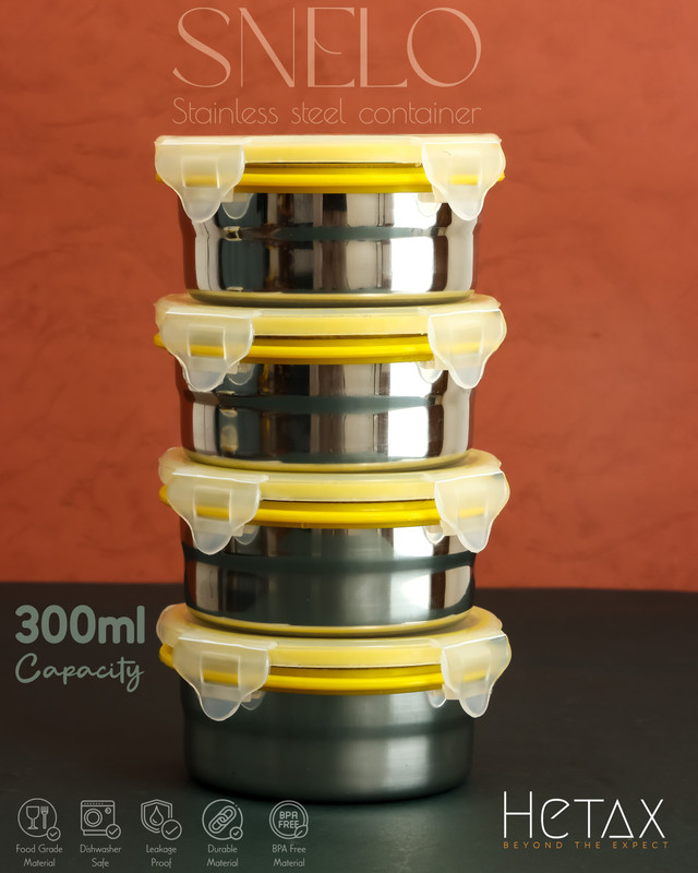 foundary Lunch-Box L1 2 Containers Stainless Steel Office Lunch Box(1100 ml)