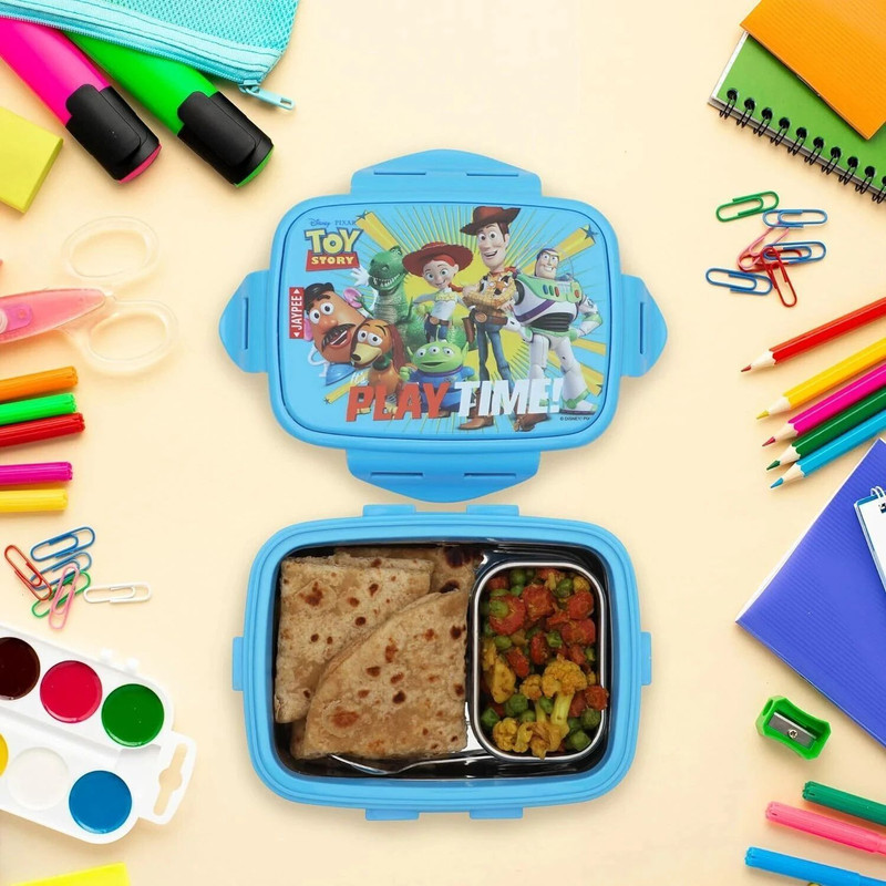 JAYPEE Steel Toy Story 2 Containers Stainless Steel School Lunch Box(500 ml)