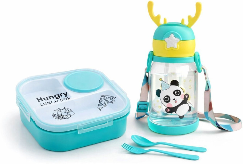Henxhub PL-PB Combo1 2 Containers Plastic School Lunch Box(1200 ml)