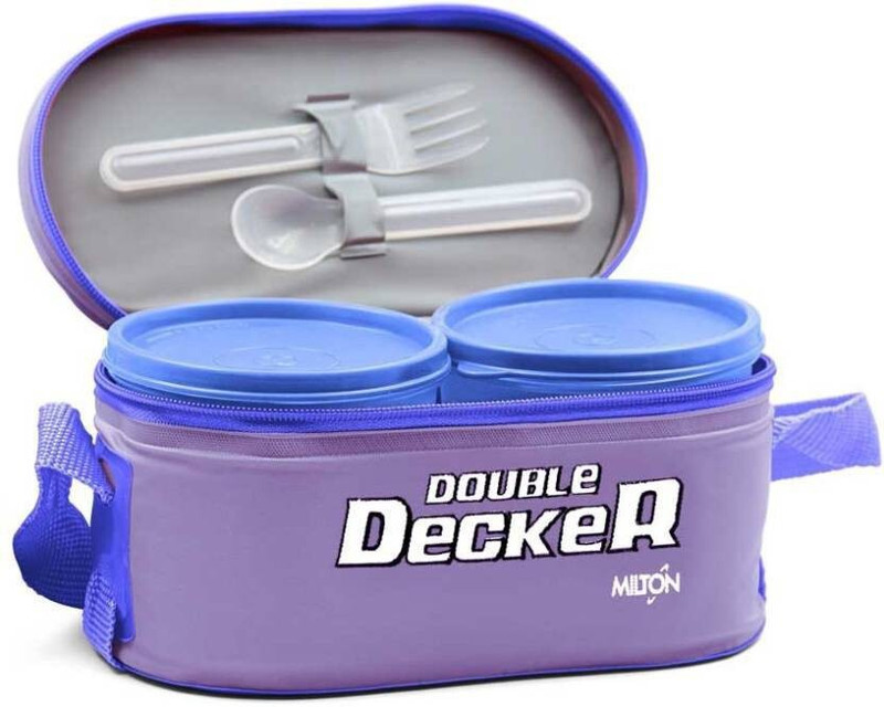 MILTON Double Decker 3 Containers Plastic Office Lunch Box(1010 ml)