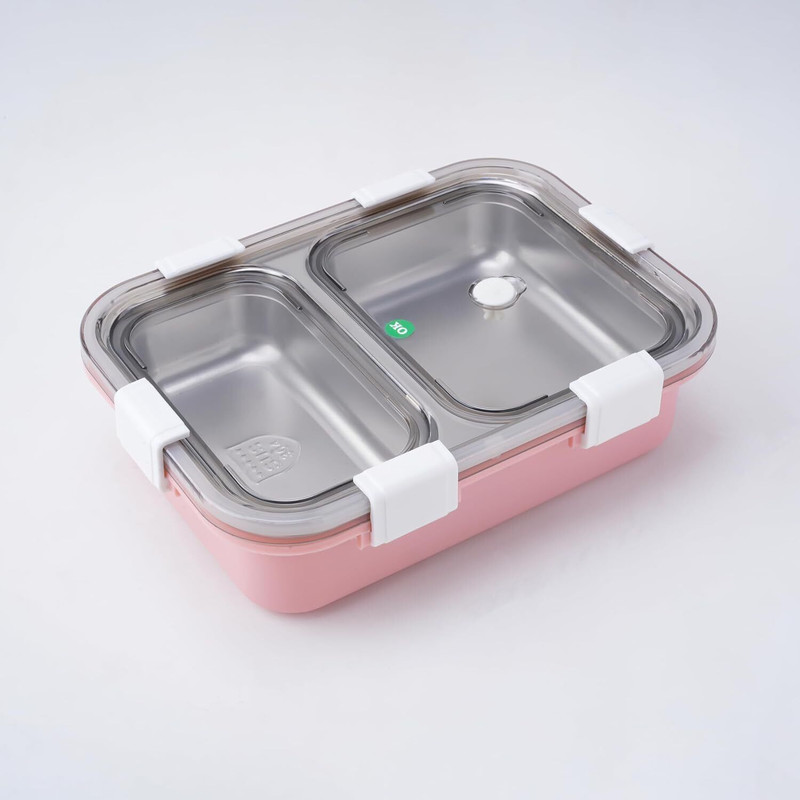 RBGIIT Lunch Box for Adults-Lunch Box for Kids with Spoon 2 Partation 2 Containers Stainless Steel School Lunch Box(700 ml)