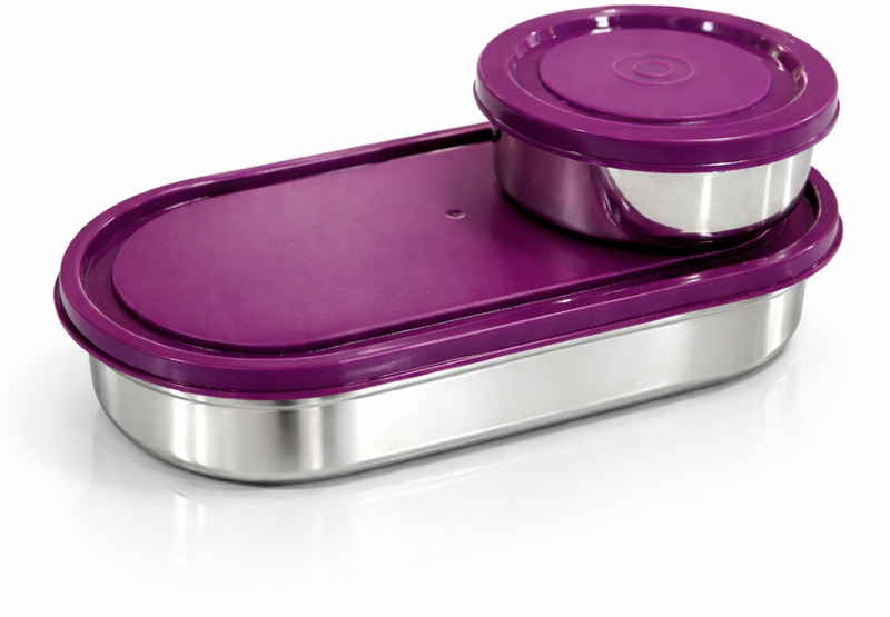 MARCO PLAST Purple Lunch Box 2 Containers Stainless Steel Office Lunch Box(750 ml)