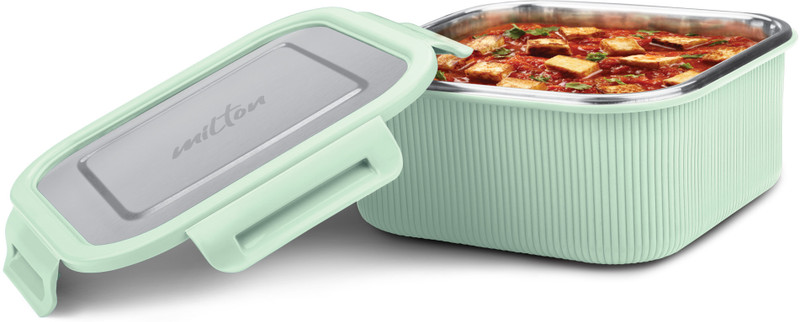 MILTON Cool Touch Square 1600 Microwave & Refrigerator Safe Stainless Steel Container 1 Containers Stainless Steel Office Lunch Box(1580 ml)