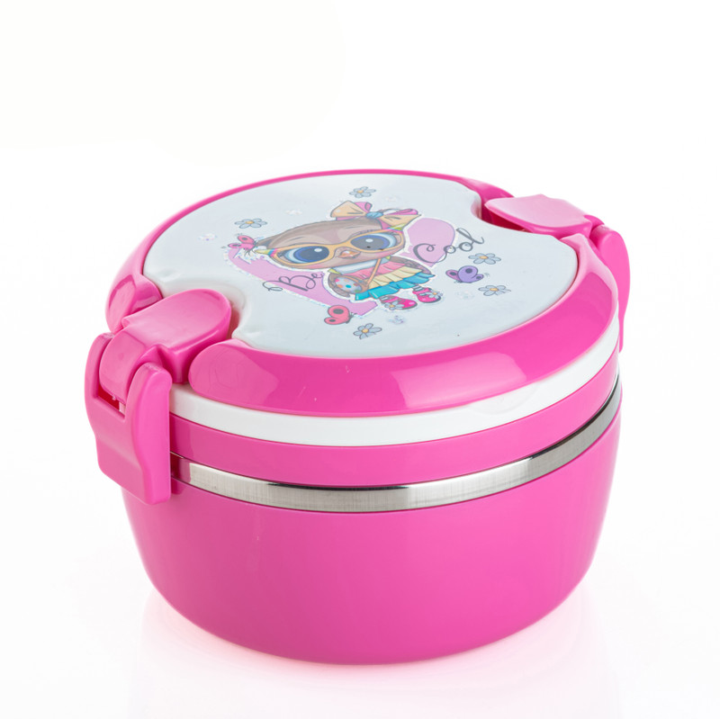 METSTIK Round Steel Lunch Box For School Children, Office, Collage 2 Containers Plastic Office Lunch Box(700 ml)