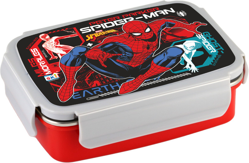 SKI Crunchy- Insulated 2 grid bento Lunch Box, stainless steel inner- SPIDERMN 1 Containers Stainless Steel School Lunch Box(500 ml)