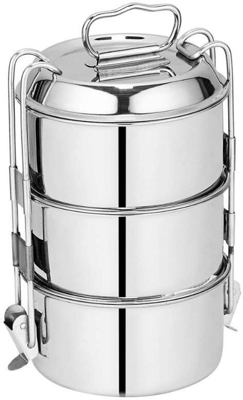 Ambit stainless steel tiffin box 3 silver -1200 ml_0241 3 Containers Stainless Steel Office Lunch Box(1200 ml)