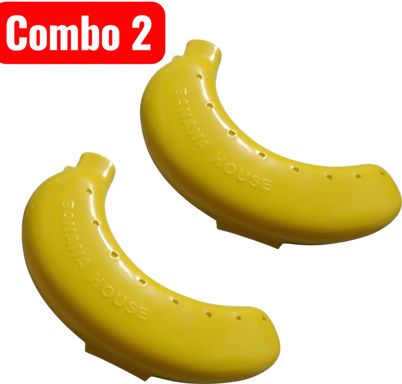CoreHaven Premium Banana Case Pack of 2 - Food Grade BPA-Free Banana Guard & Protector 2 Containers Plastic School Lunch Box(2 ml)