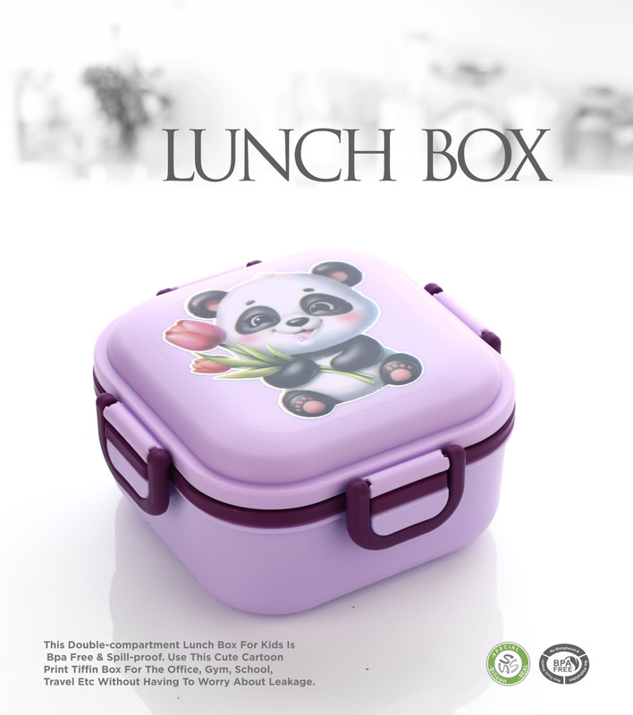 YOGXEM Decent 3 Section Lock Lunch Box For College, School, Office 4 Containers Plastic Office Lunch Box(300 ml, Microwave Safe)