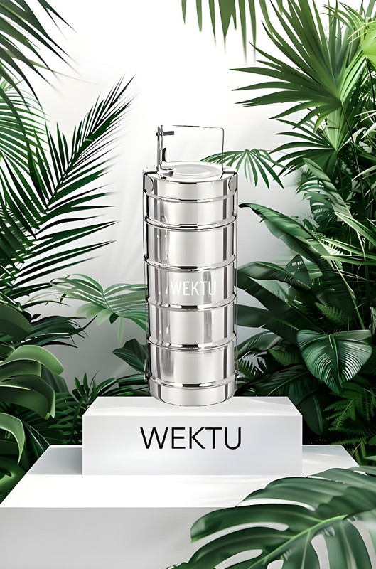 WEKTU premium quality stainless steel 5 box container tiffin pack of 1 5 Containers Stainless Steel Office Lunch Box(250 ml)