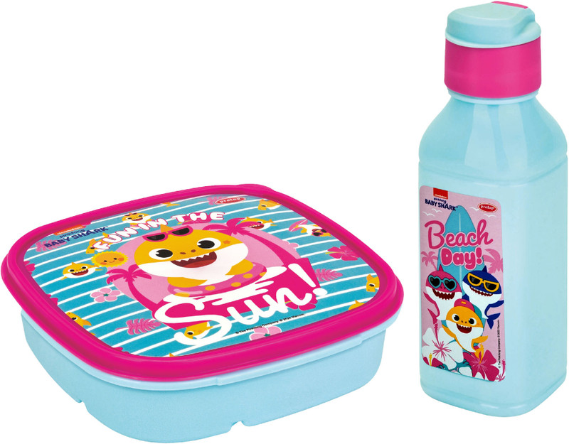 Pratap Fun time Easy(Hungry Kya easy + Fun 300 ml) Baby Shark 2 Containers Polypropylene School Lunch Box(600 ml)