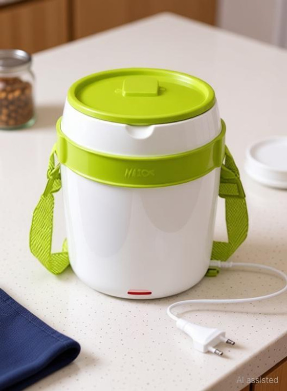 MILTON Electric Tiffin-Futron 3 Container for Reheat Lunch at Office in Winter 3 Containers Stainless Steel Office Lunch Box(1080 ml)