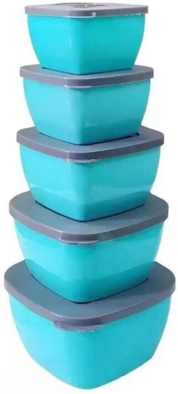 Collectrio 2400 ml, 1400 ml, 800 ml, 400 ml Plastic Grocery Container (Pack of 4, Blue) 4 Containers Plastic Office Lunch Box(2400 ml)