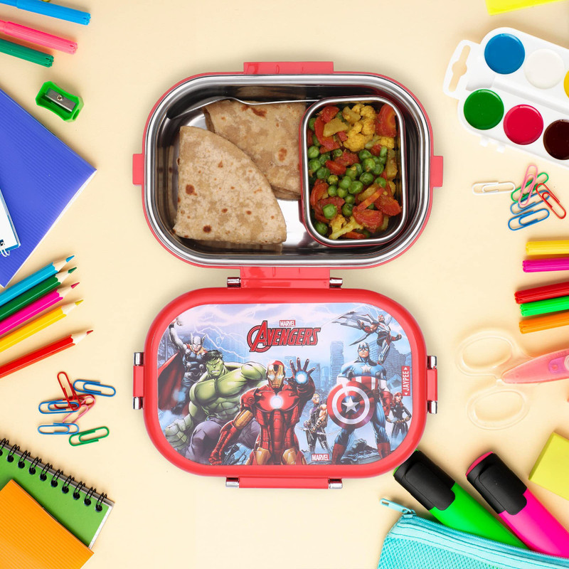HARMORA KIDLUNCHBOXORANGE 1 Containers Stainless Steel School Lunch Box(500 ml)
