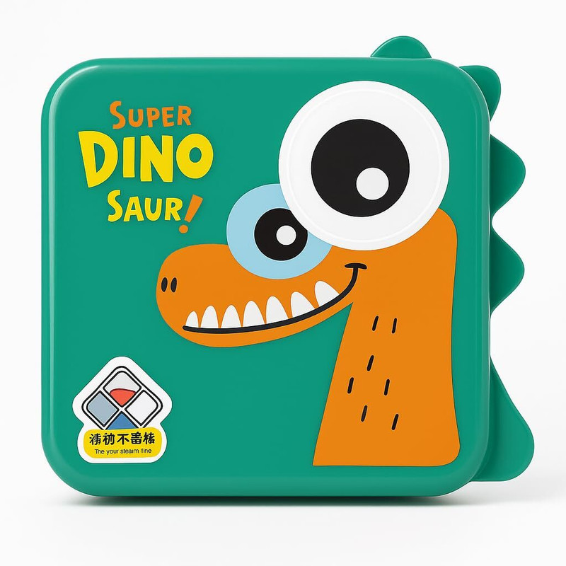 Prejak DINOSAUR 3 Containers Stainless Steel School Lunch Box(1120 ml)