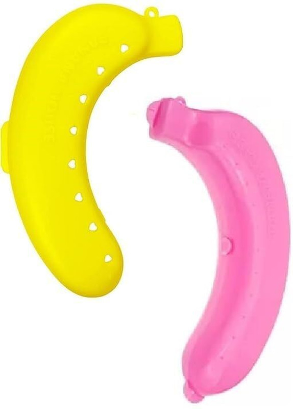 CRYZONE Banana Case for Kids & Office Goers 2 Containers Lunch Box 2 Containers Plastic School Lunch Box(1 ml)