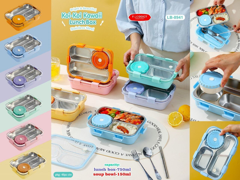 Dherik Tradworld 750 ml 4 Compartments(Steamer Lunch Box)