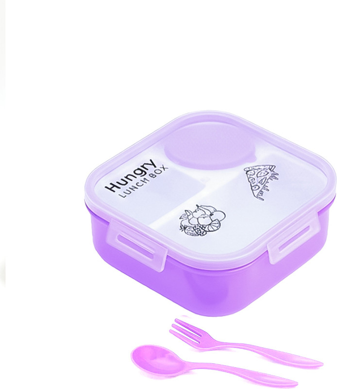 Sanwariya Unikart Hungry Kids Lunch Box with Spoon & Fork (Aqua Blue Variant) 1 Containers Plastic School Lunch Box(1020 ml)